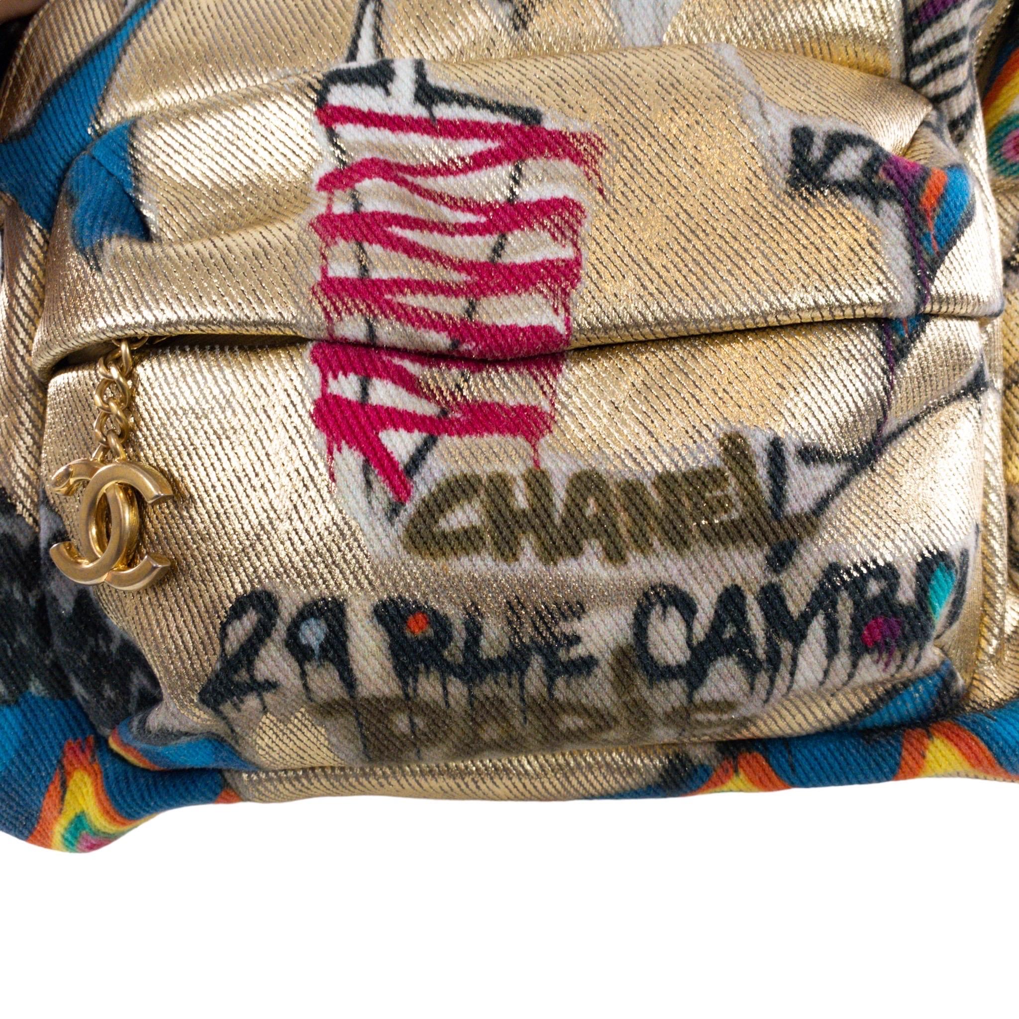 Chanel Gold Graffiti Printed 