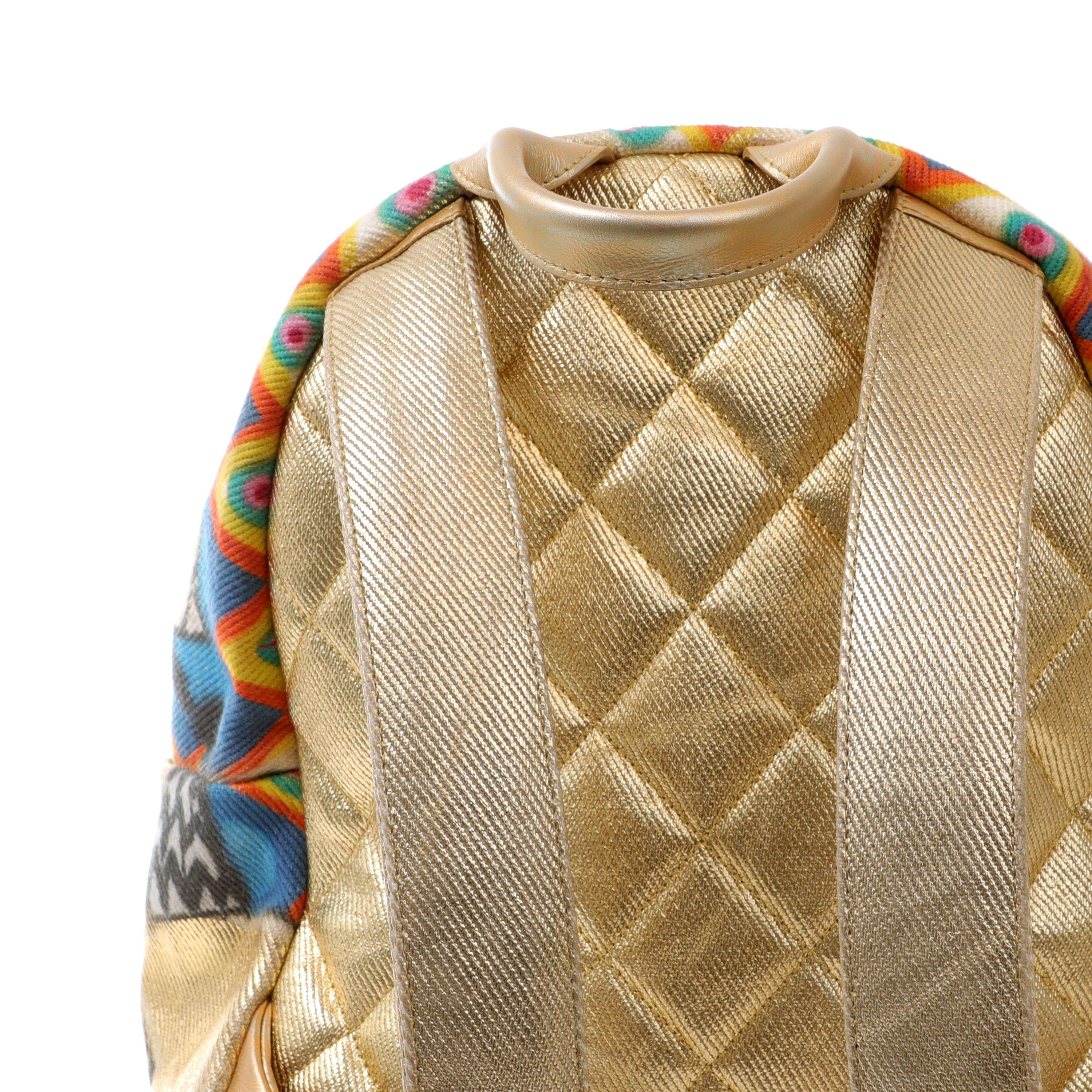 Chanel Gold Graffiti Street Spirit Unisex Backpack  In Excellent Condition For Sale In Palm Beach, FL
