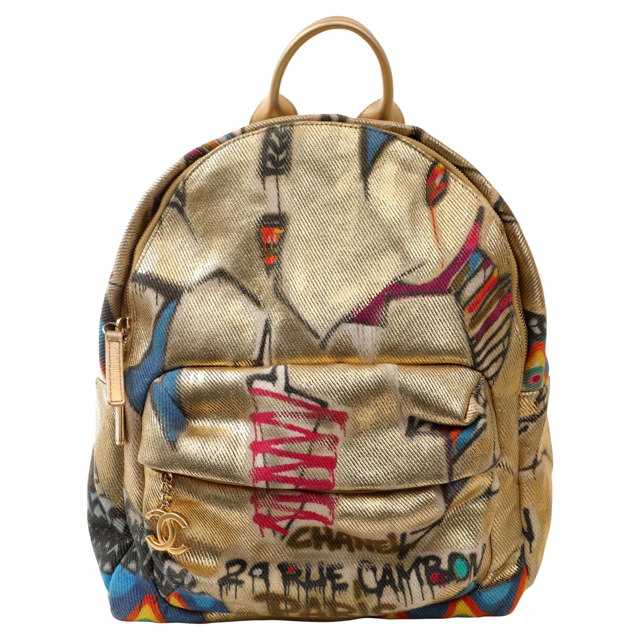 Chanel Graffiti Backpack - 3 For Sale on 1stDibs