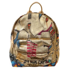 Chanel Gold Graffiti Street Spirit Unisex Backpack 