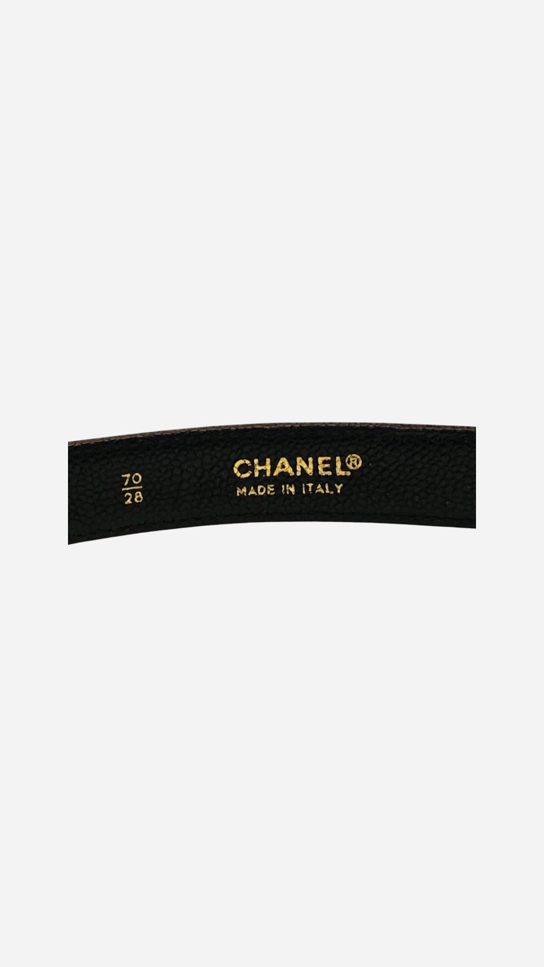 Women's or Men's Chanel Gold Hardware CC Logo Caviar Belt