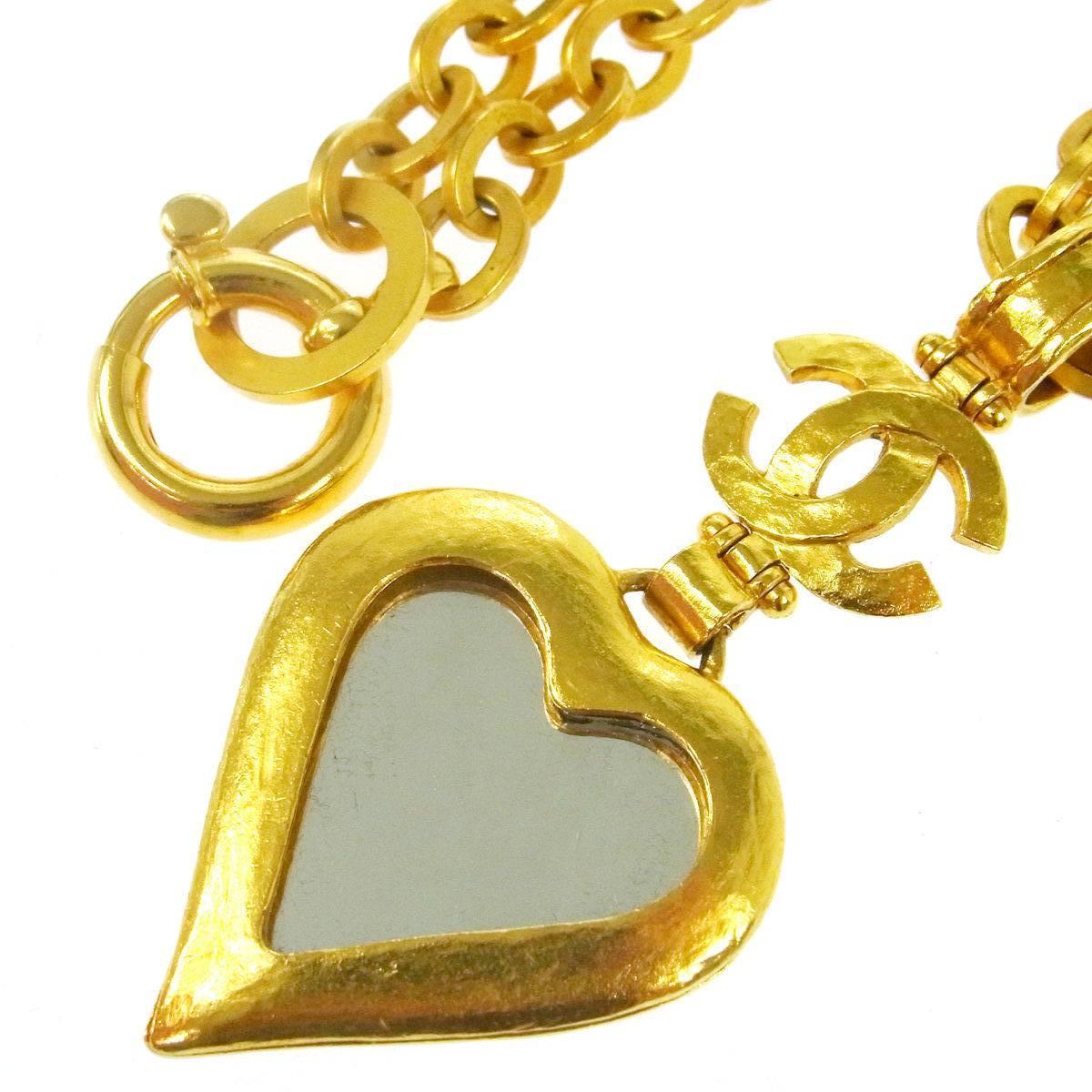 chanel gold heart necklace