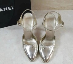CHANEL Gold Heels Sandals