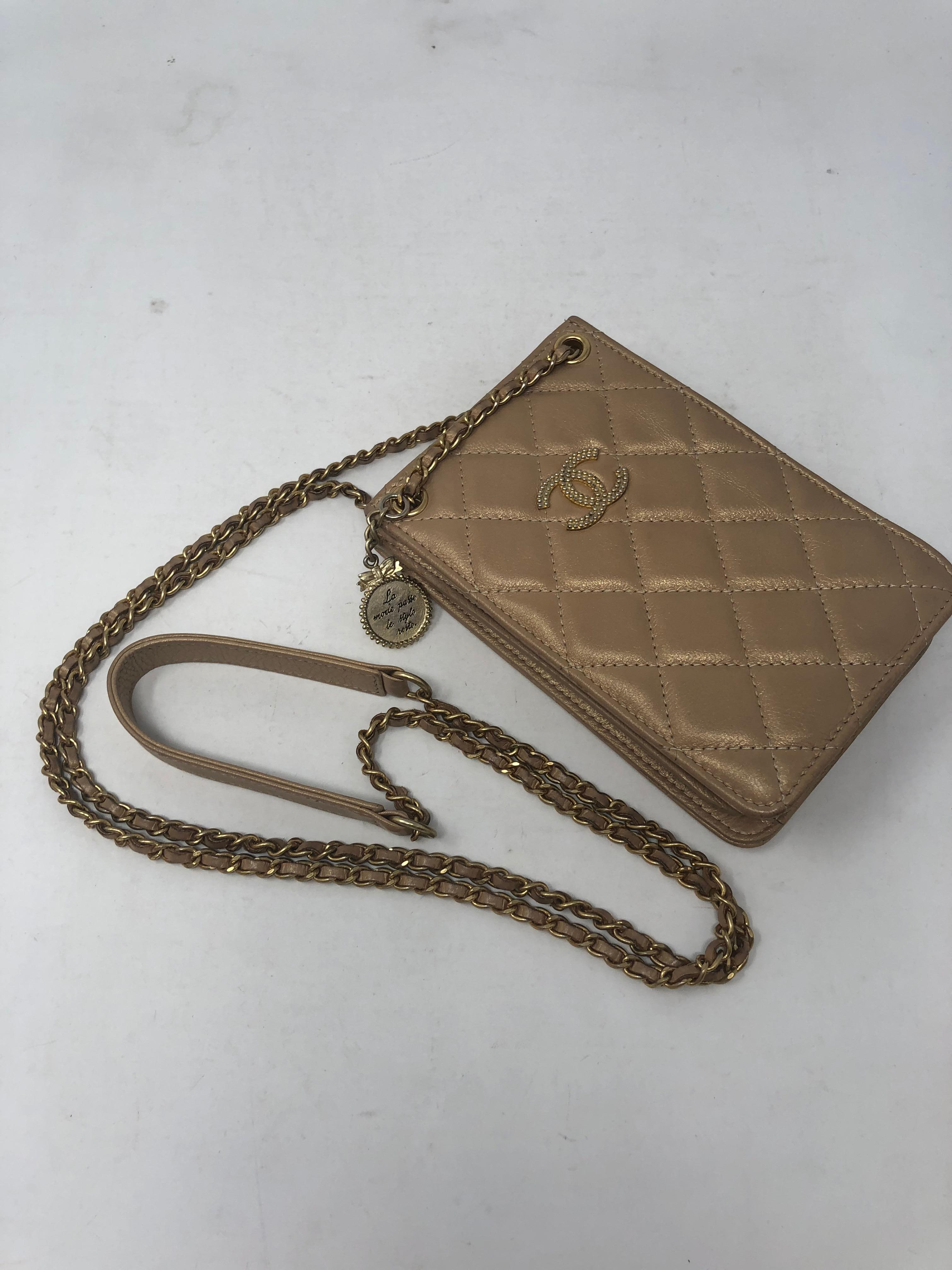 Chanel Gold Iphone Holder Crossbody Bag 2