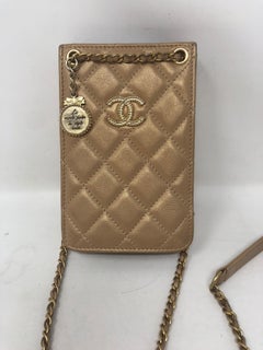 Chanel Gold Iphone Holder Crossbody Bag