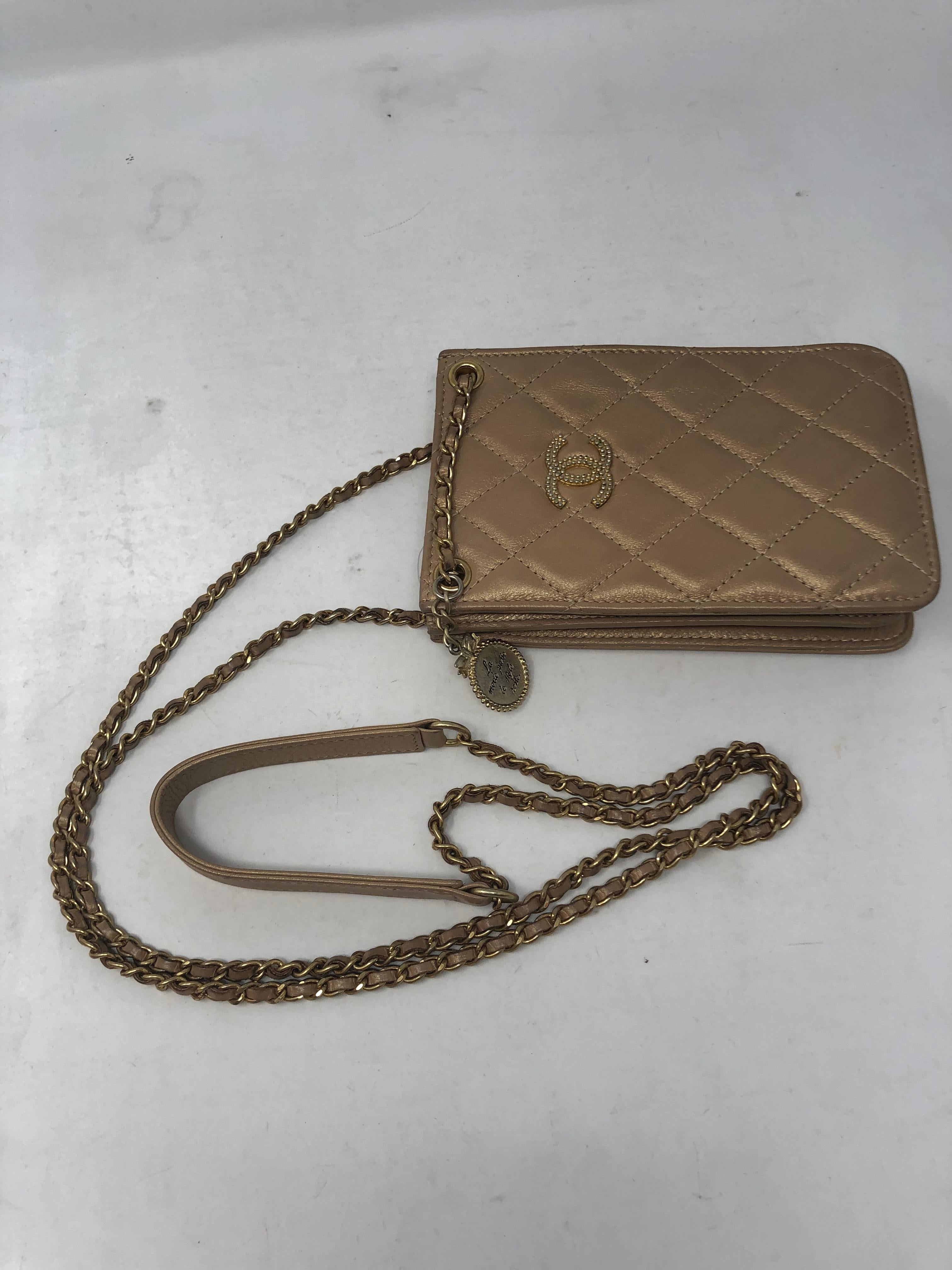 Chanel Gold Iphone Holder Crossbody Bag 1