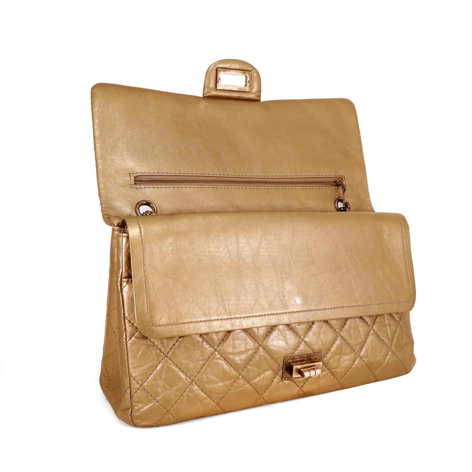 Women's Chanel Gold Lambskin Reissue Flap Bag