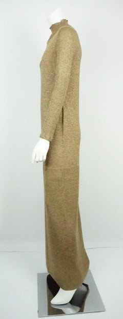 Chanel Gold Lame Strickkleid/Maxikleid - 42 - 09A