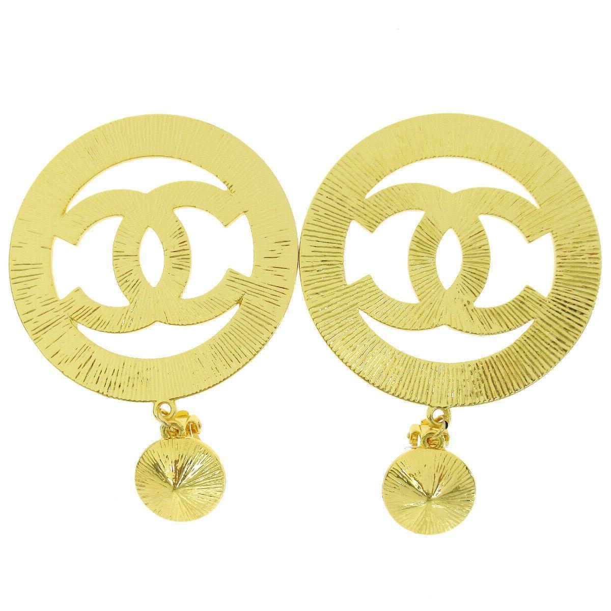 large gold chanel earrings