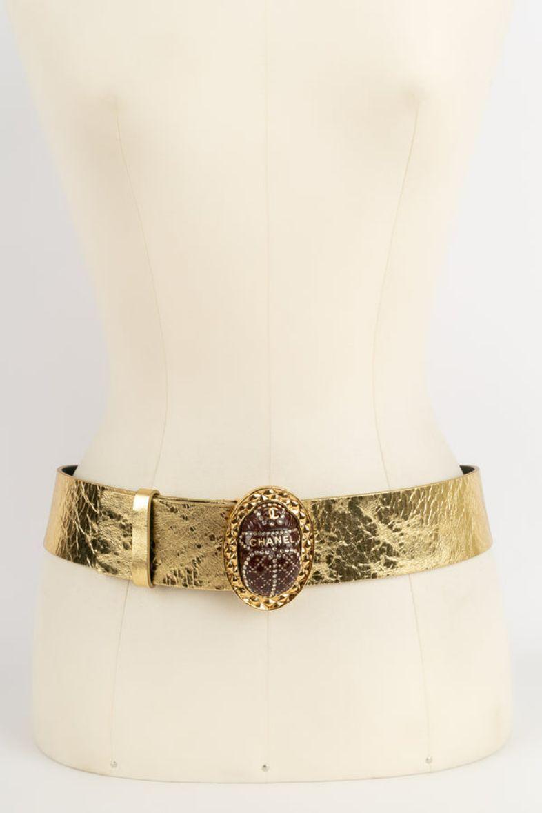 Chanel Gold Leather Belt Pre-Fall Collection, 2019 In Excellent Condition In SAINT-OUEN-SUR-SEINE, FR