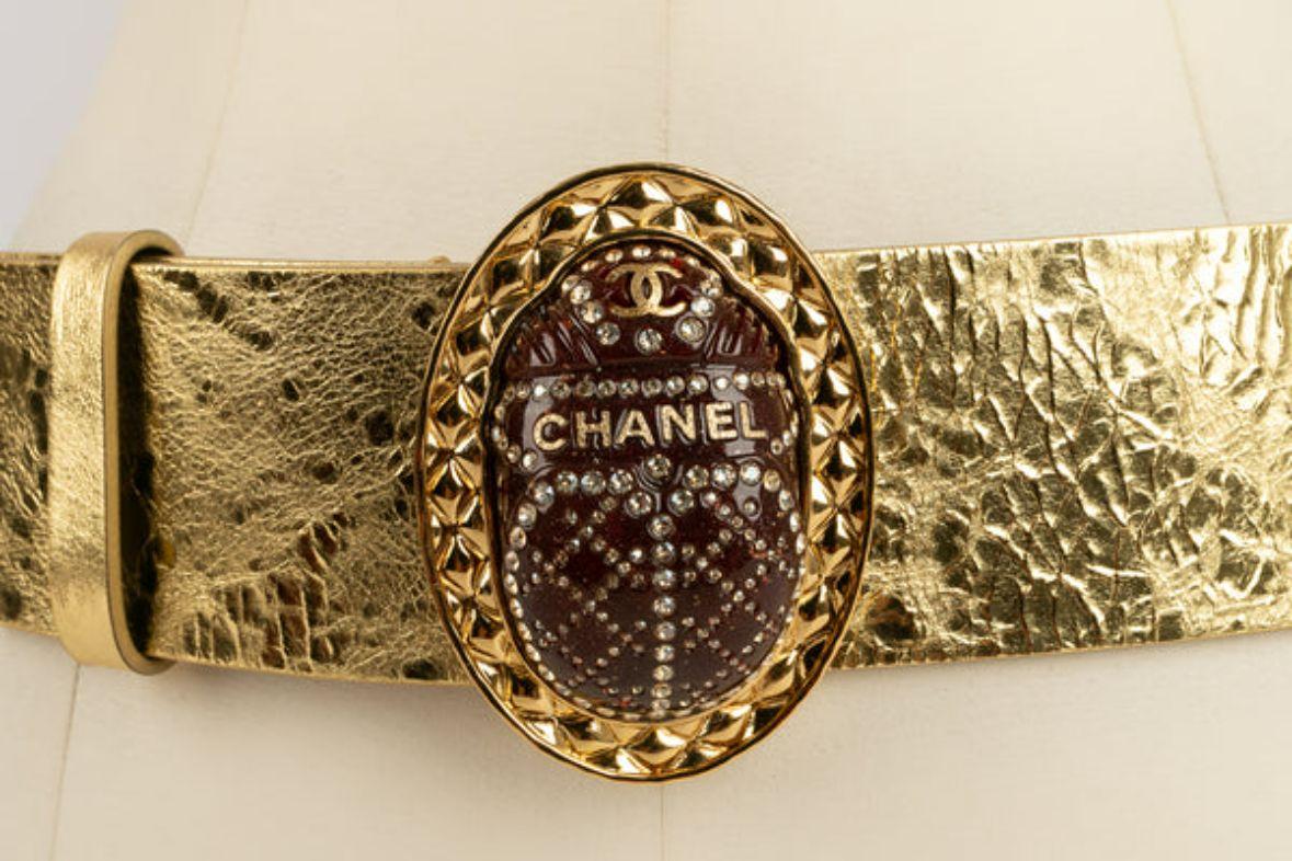 Women's Chanel Gold Leather Belt Pre-Fall Collection, 2019