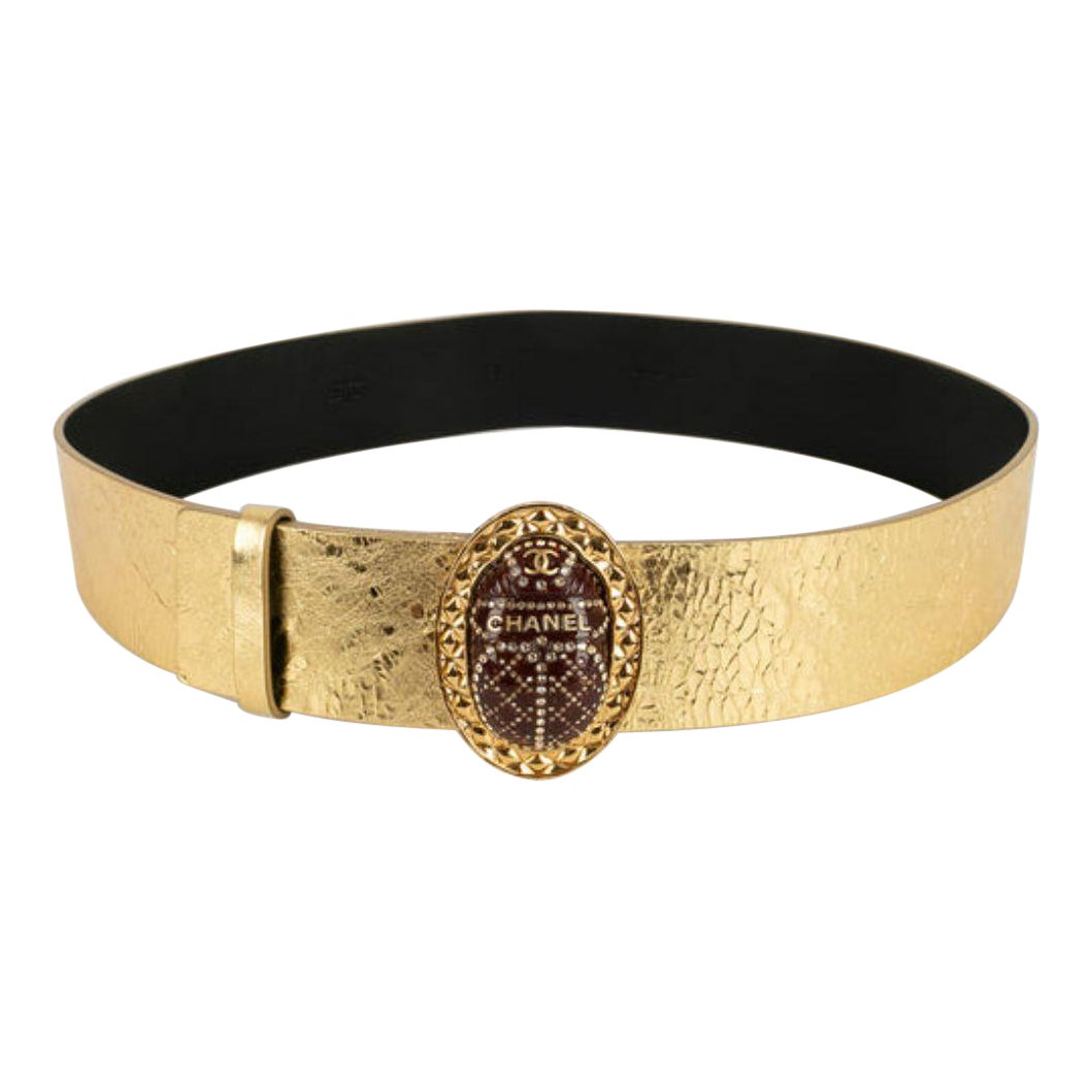Chanel Gold Leather Belt Pre-Fall Collection, 2019