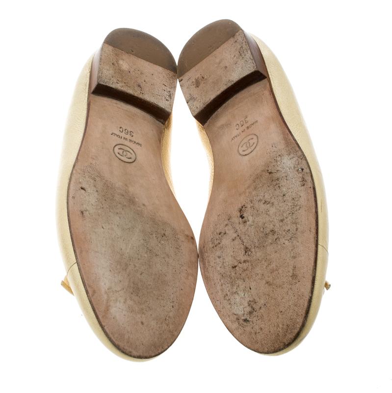 gold chanel flats