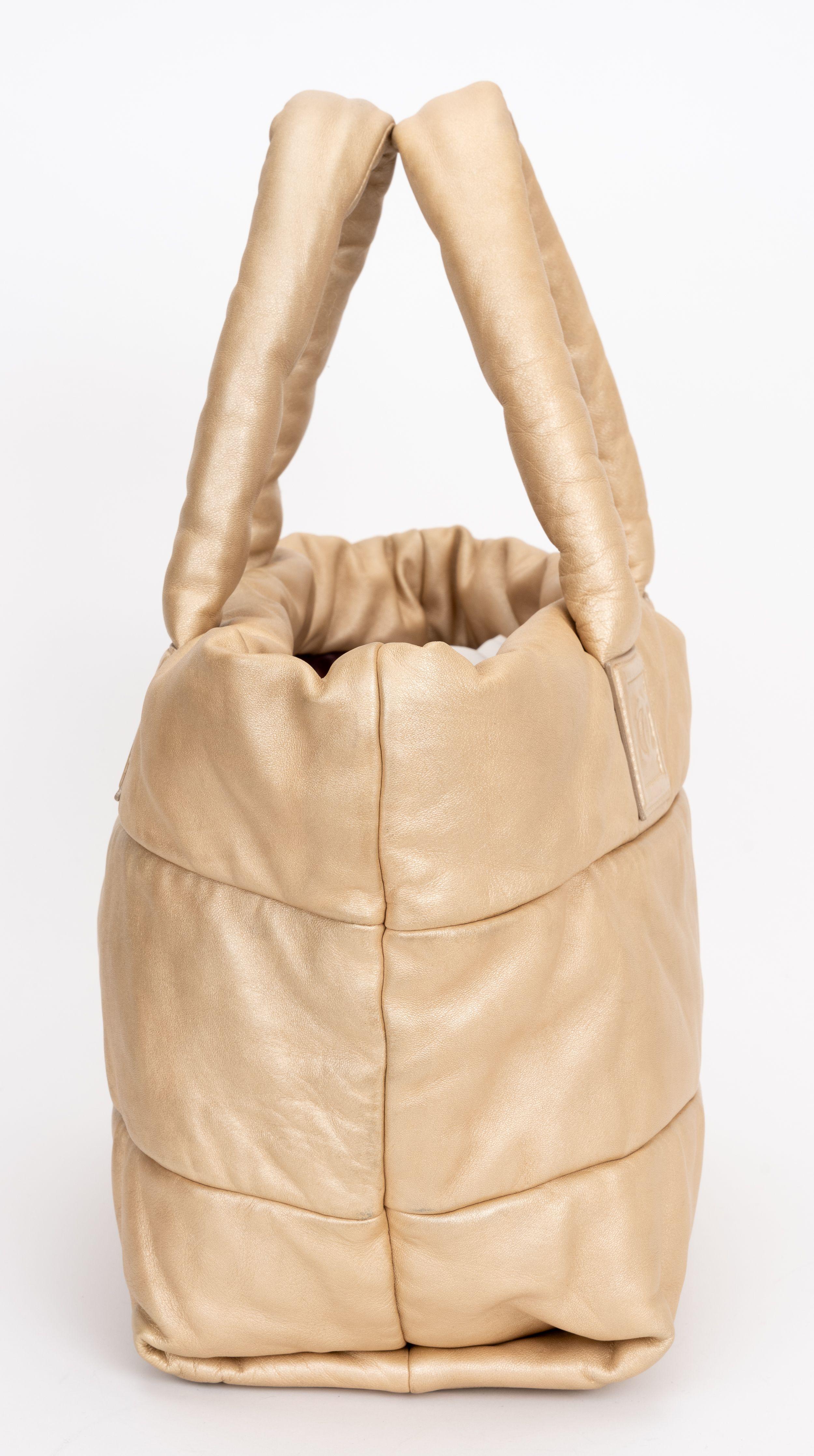 Chanel Gold Leather Coco Cocoon Tote Bag In Good Condition For Sale In West Hollywood, CA