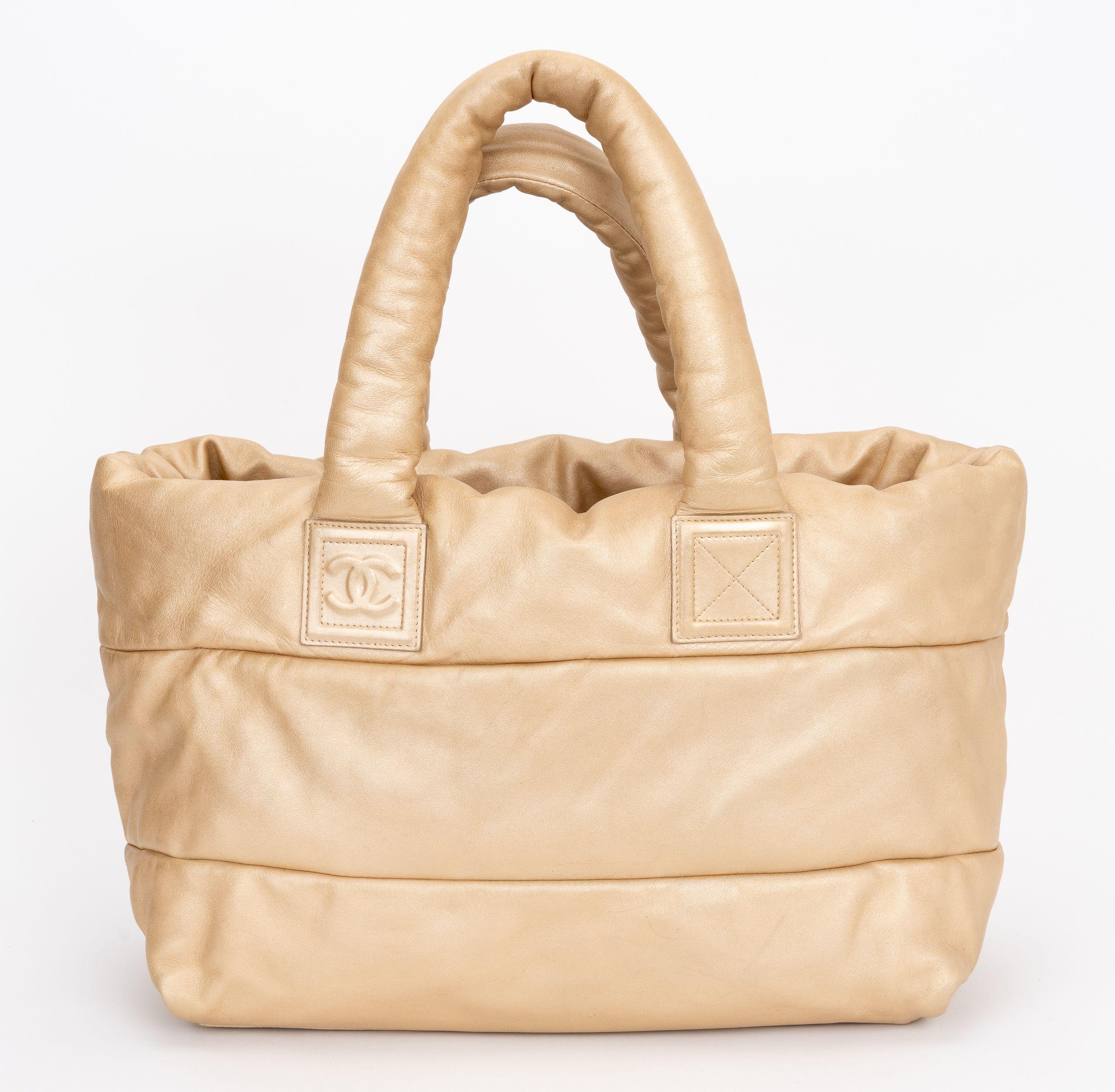 Chanel Coco Cocoon Tote Bag aus goldenem Leder Damen im Angebot