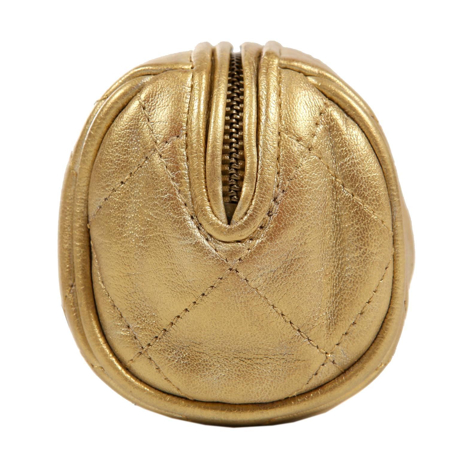 Chanel Gold Leather Gripoix Tassel Evening Bag In Excellent Condition In Palm Beach, FL