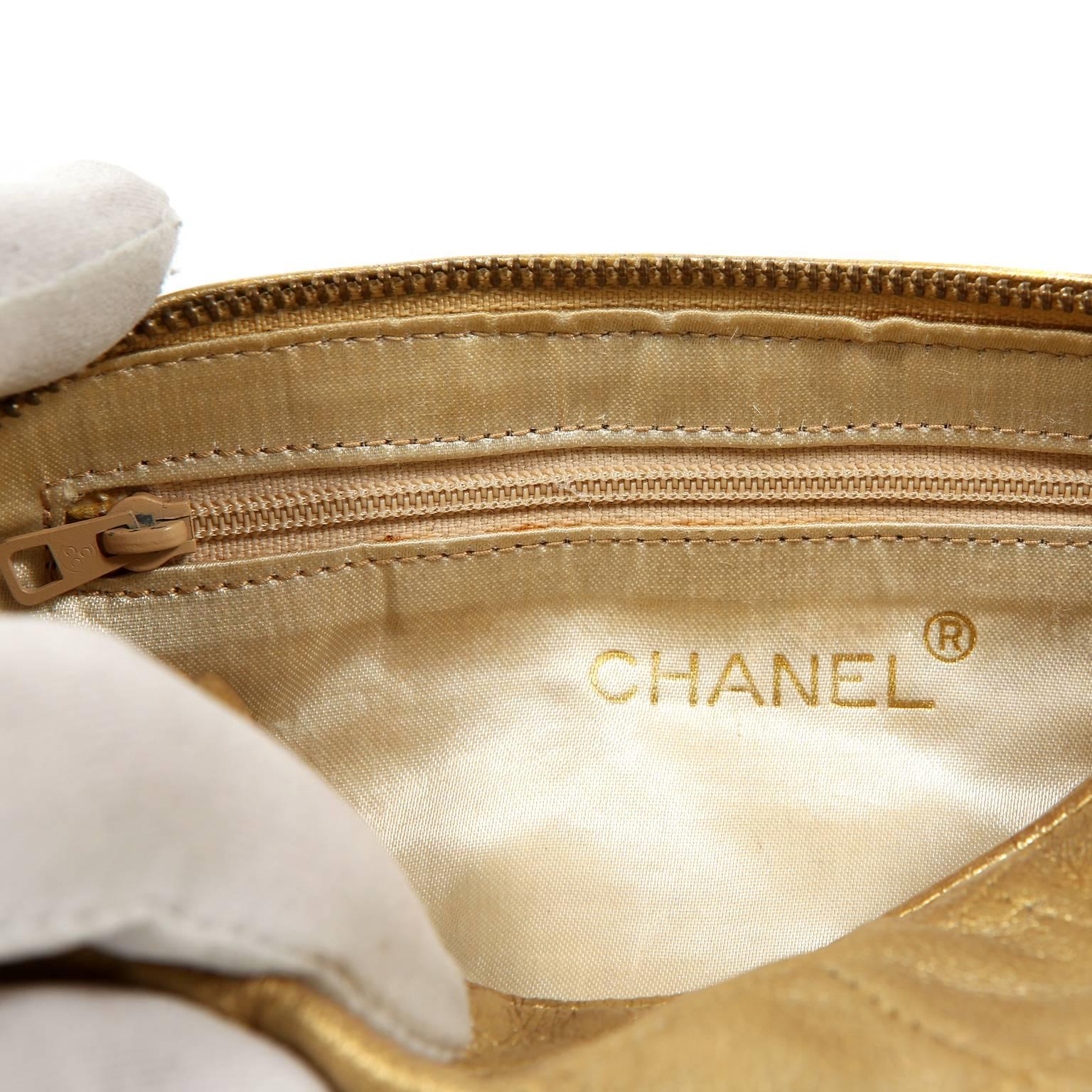 Chanel Gold Leather Gripoix Tassel Evening Bag 4