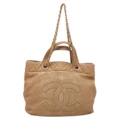 Chanel Gold Leather Large Trianon Tote