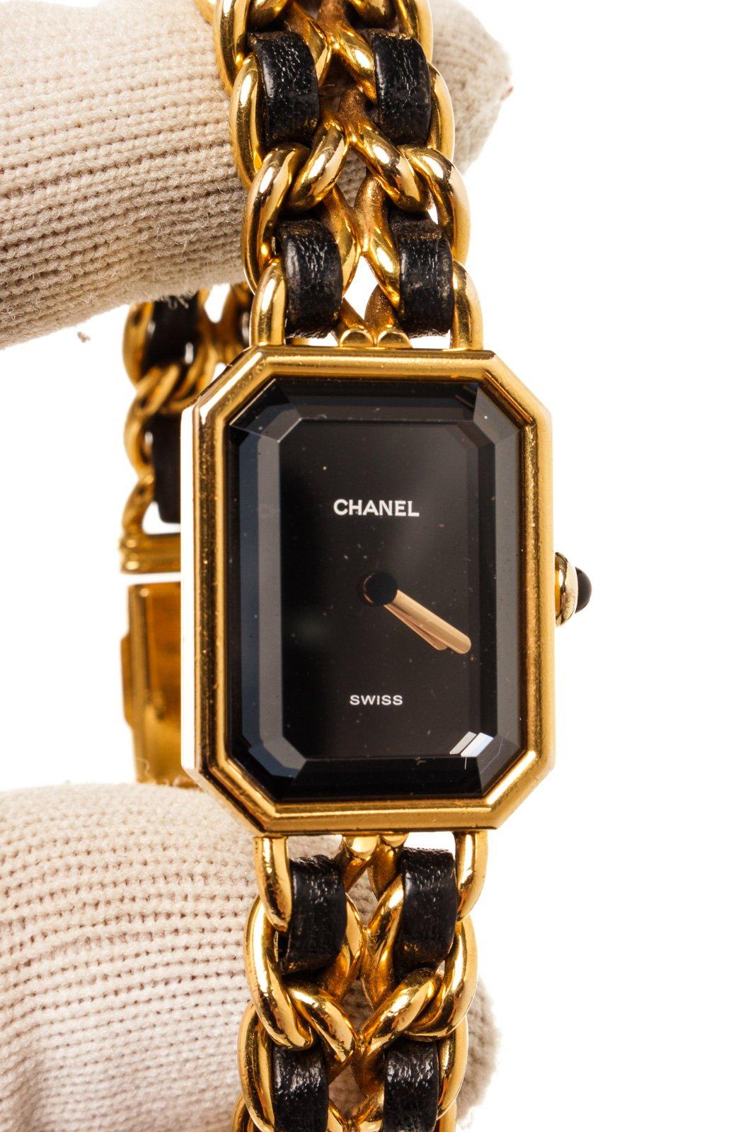 Chanel Gold Leather Premiere L Watch In Good Condition In Irvine, CA