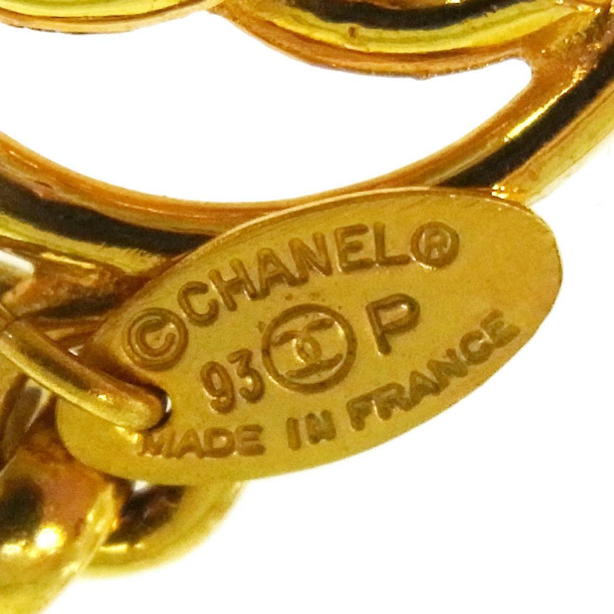 Women's Chanel Gold Logo Charm Braided Twist Statement Evening Bracelet 