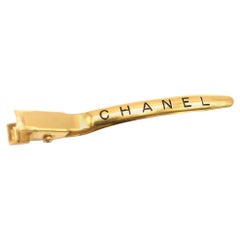 Chanel Gold Logo Hair Barrette
