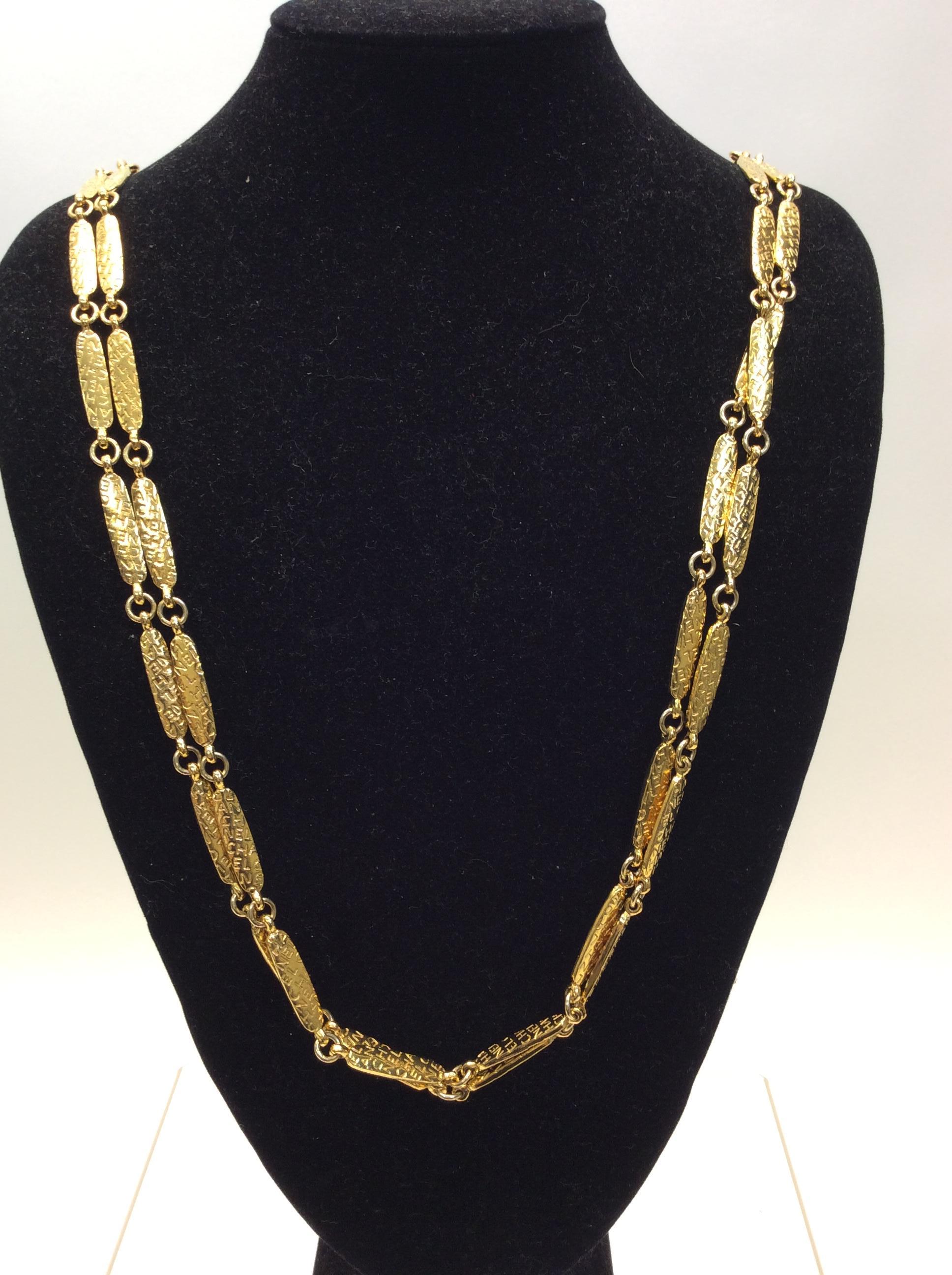 Chanel Gold Long Necklace In Good Condition For Sale In Narberth, PA