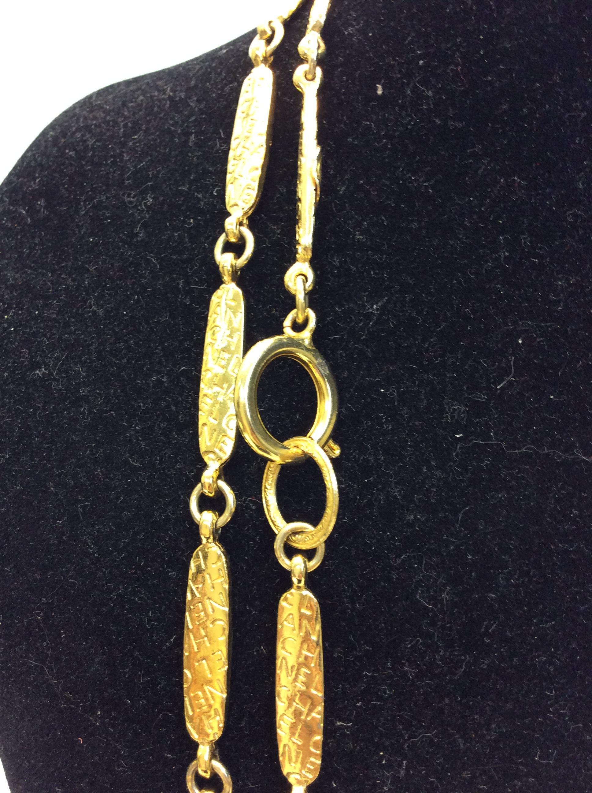 Chanel Gold Long Necklace For Sale 1