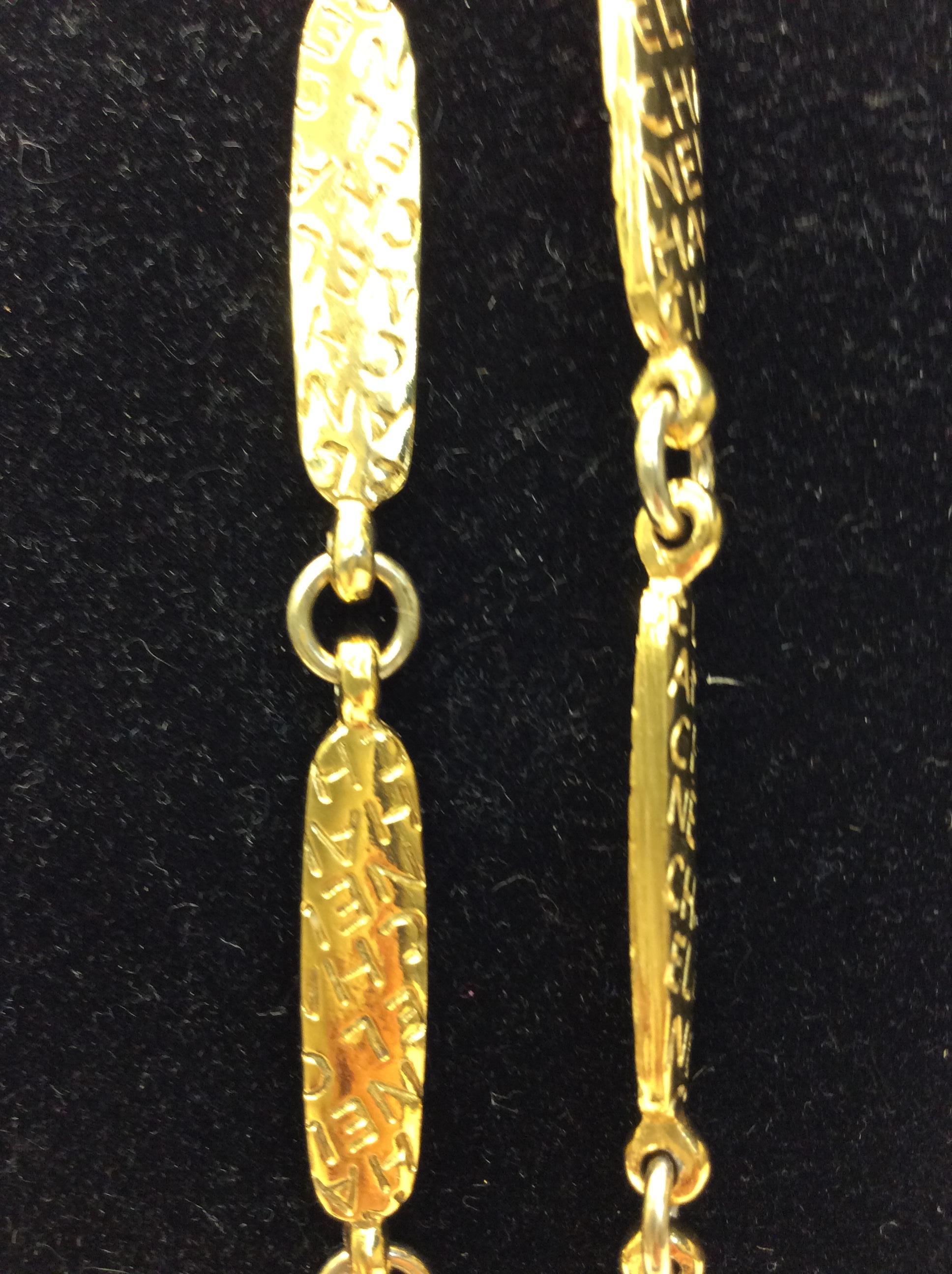 Chanel Gold Long Necklace For Sale 3