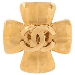 Chanel Gold Maltese Cross Brooch