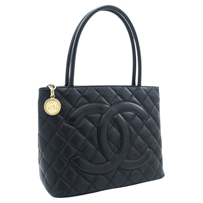 CHANEL Aged Calfskin Small Charms Deauville Tote Black 709288