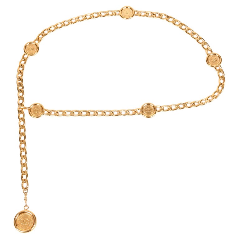 Chanel Vintage Chain-link Medallion Chain-Link Belt - Gold Belts,  Accessories - CHA893051