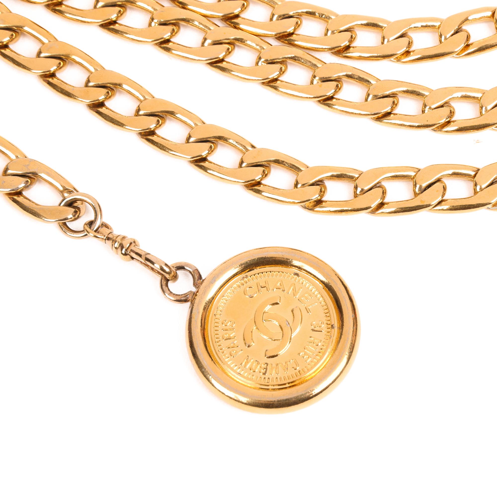gold coin chain belt
