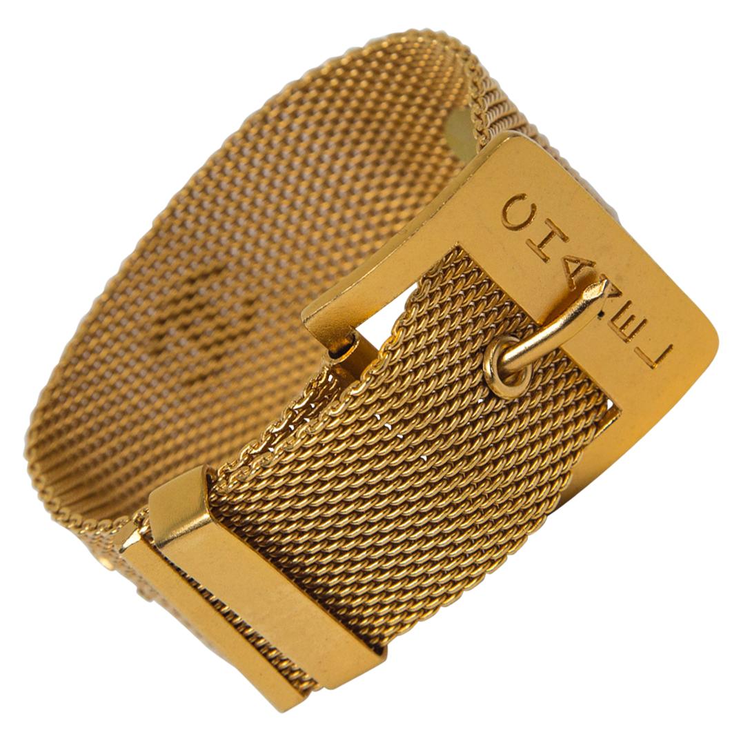 Chanel Gold Mesh Cuff Bracelet