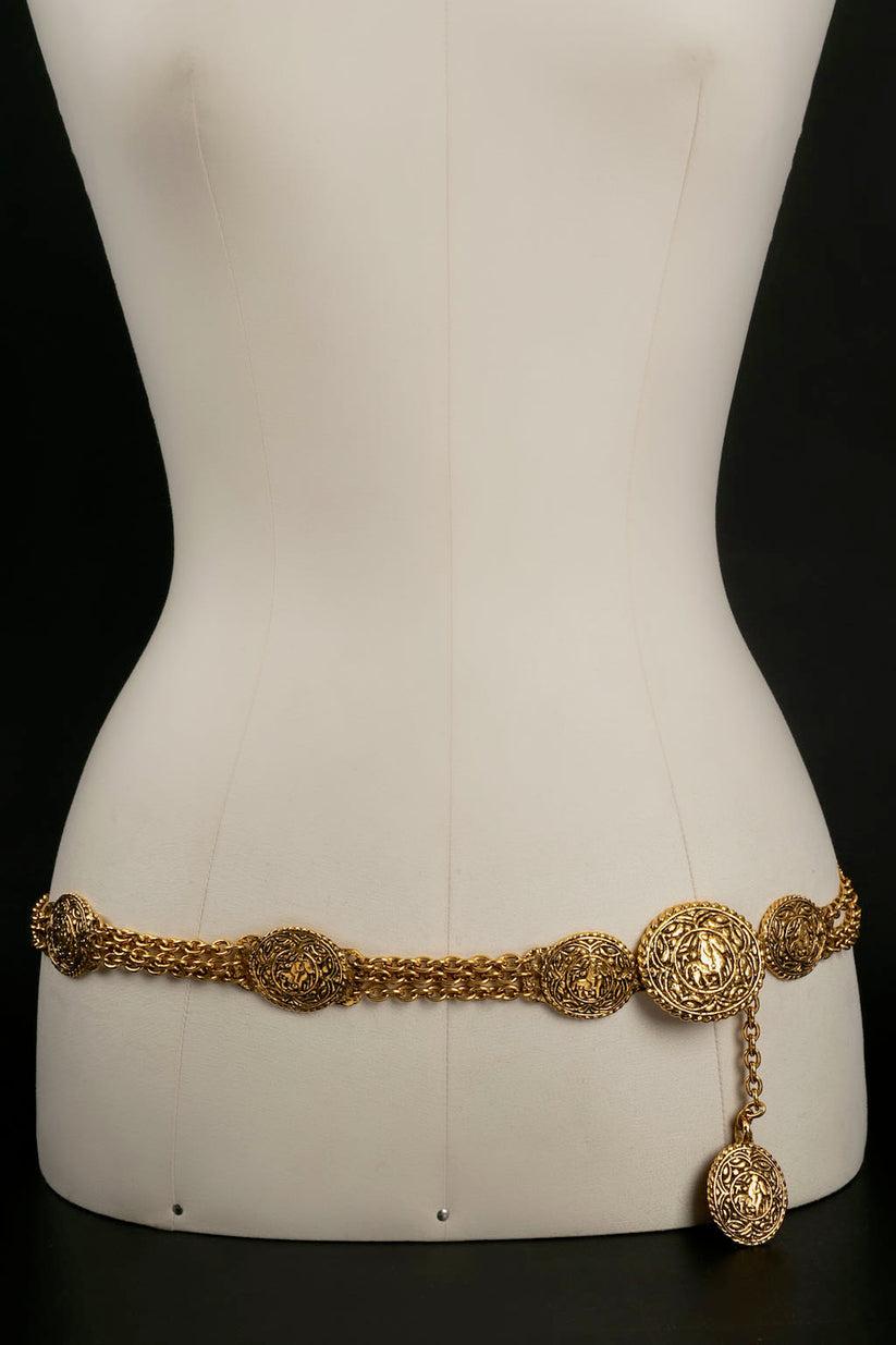 Brown Chanel Gold Metal Belt, 1980s