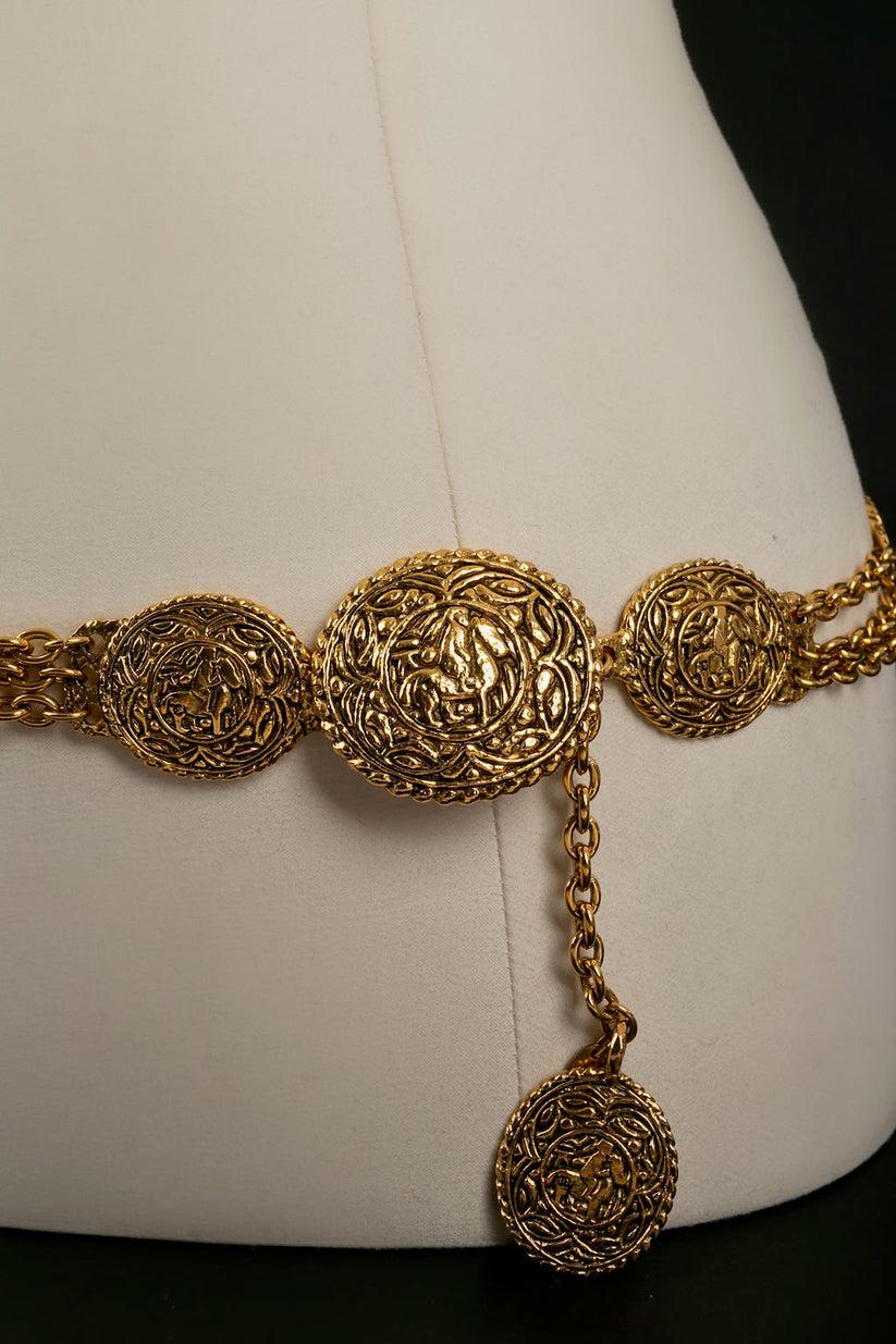 Chanel Gold Metal Belt, 1980s In Excellent Condition In SAINT-OUEN-SUR-SEINE, FR
