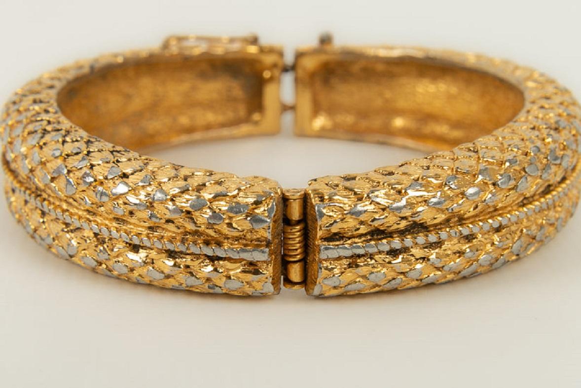 Chanel Gold Metal Bracelet, 1980s For Sale 1