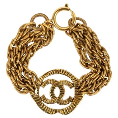 Vintage Chanel Gold Metal Bracelet