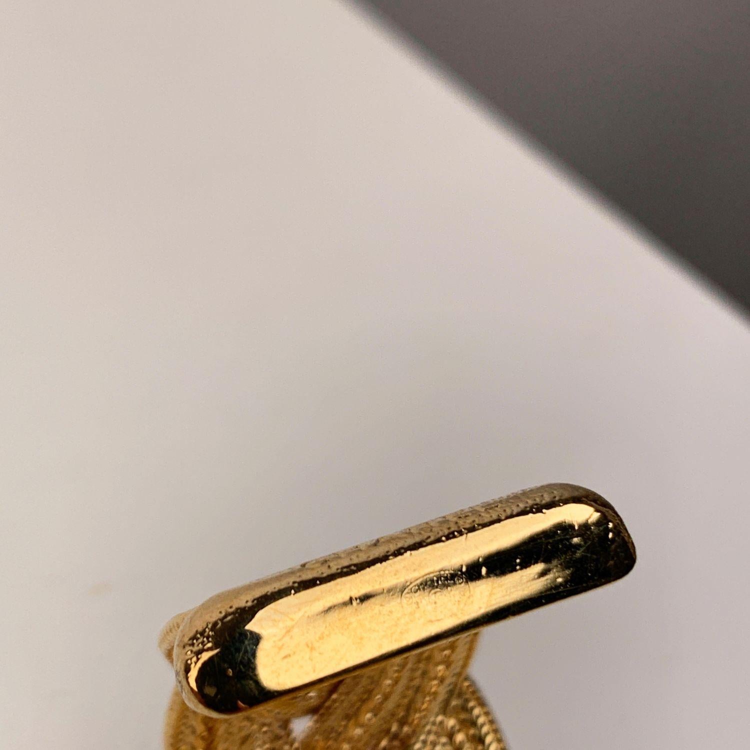 Chanel Gold Metal Braided Cuff Bangle Bracelet 2
