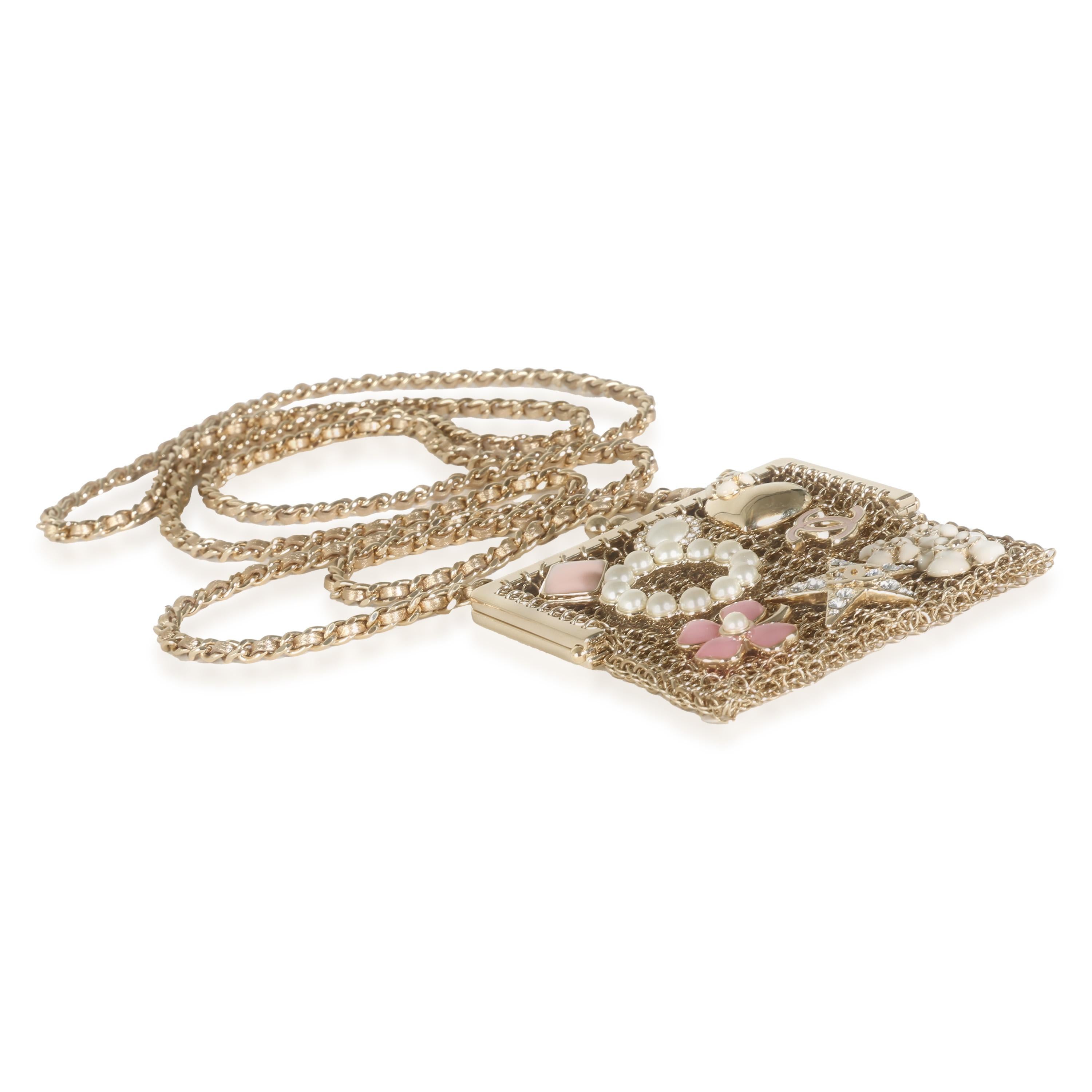 Chanel Gold Metal Chain Embellished Mini Frame Pouch 1