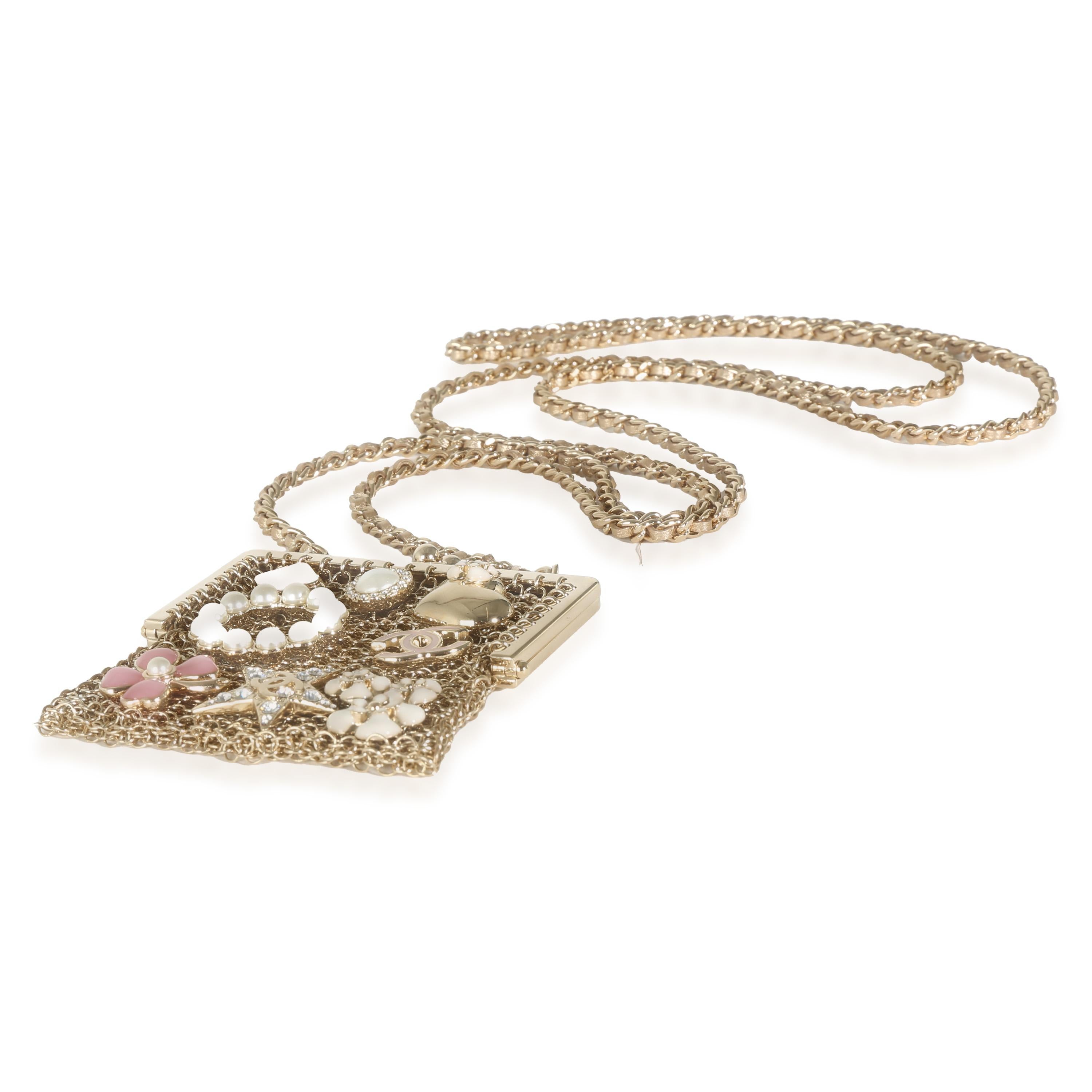 Chanel Gold Metal Chain Embellished Mini Frame Pouch 2