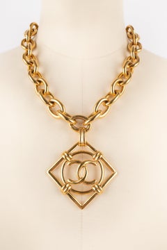 Chanel Gold Metal Collier Necklace, 1994