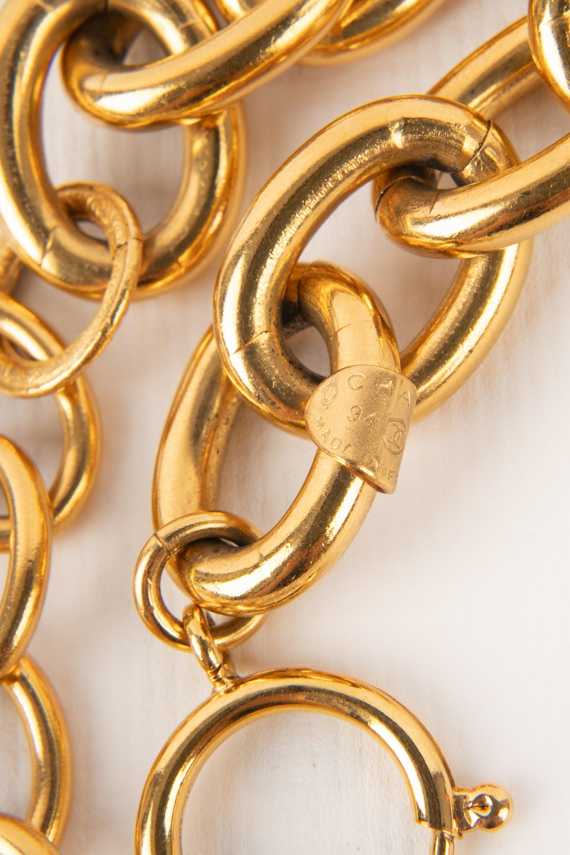 Chanel Gold Metal Collier Necklace, 1994 3