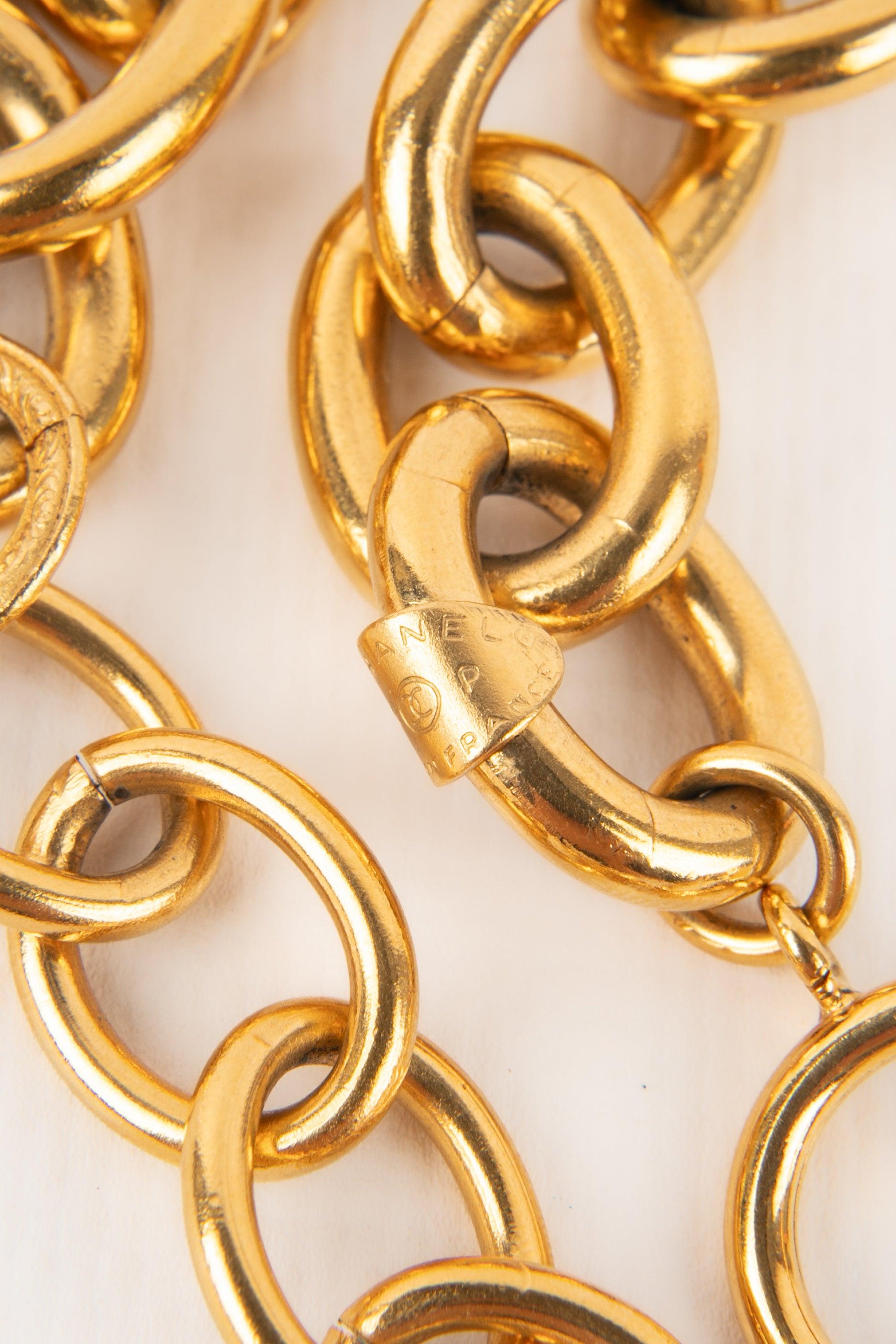 Chanel Gold Metal Collier Necklace, 1994 4