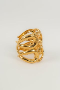 Chanel Gold Metal Cuff Bracelet