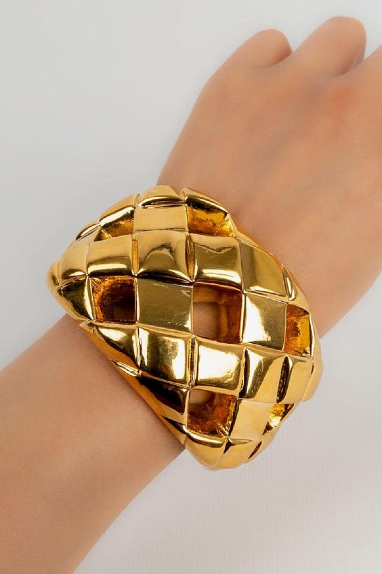Chanel Gold Metal Cuff For Sale at 1stDibs