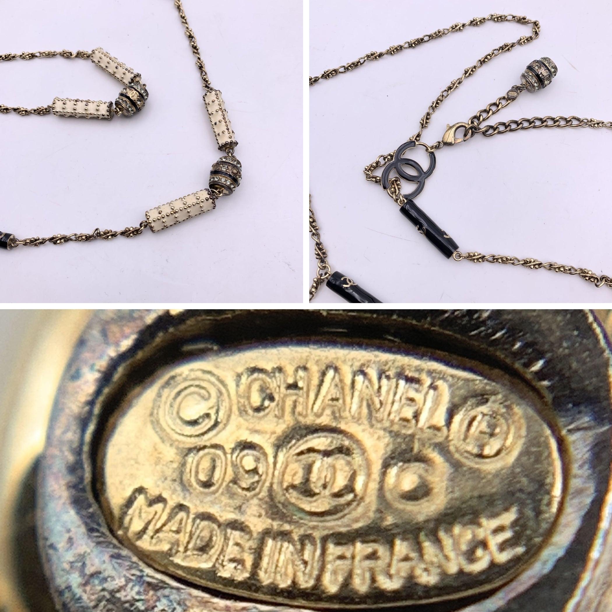 Chanel Oro Metal París Shangai CC Cilindros Collar o Cinturón en venta 1
