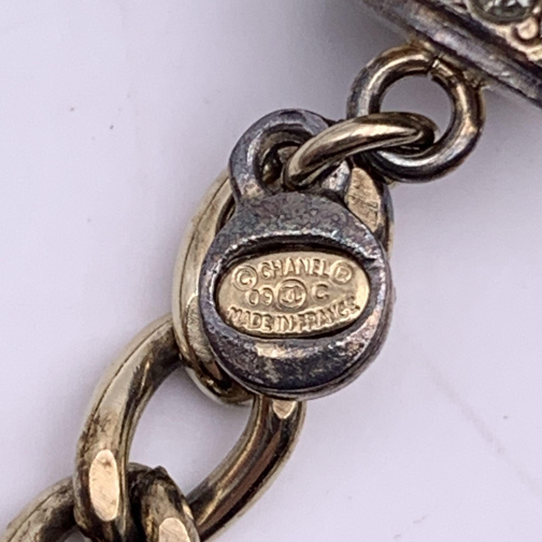 Chanel Oro Metal París Shangai CC Cilindros Collar o Cinturón en venta 2