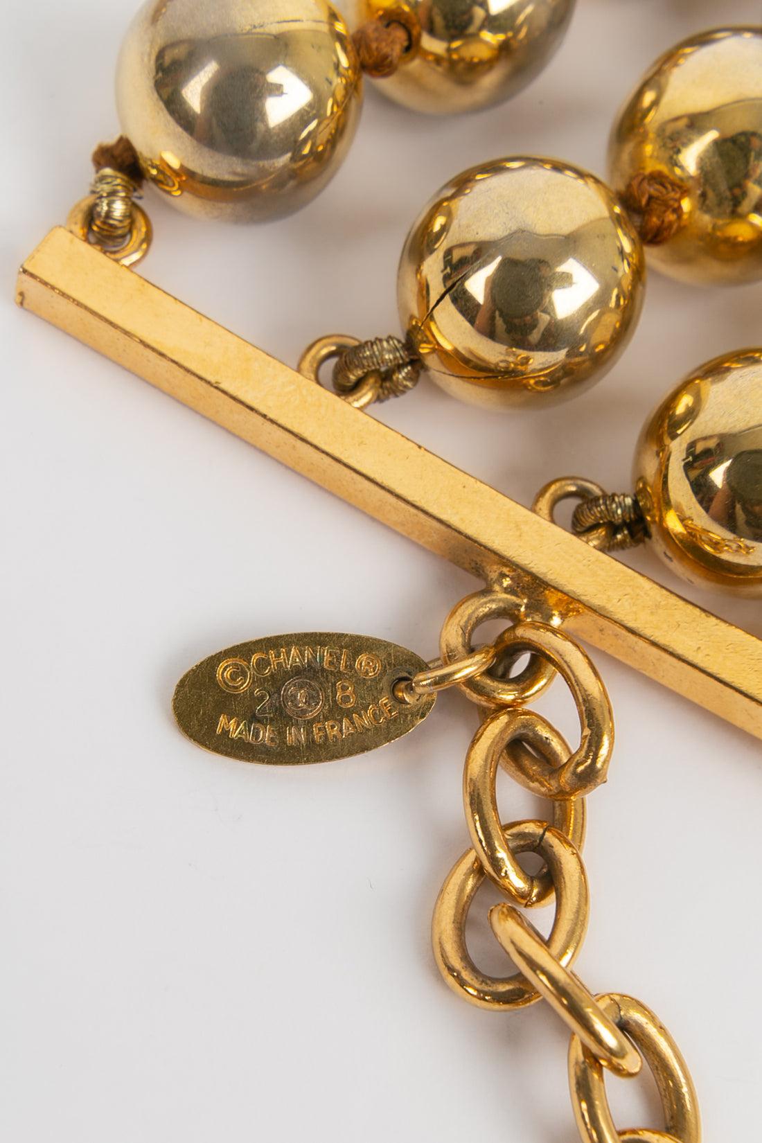Chanel Gold metal Pearl Bracelet In Good Condition For Sale In SAINT-OUEN-SUR-SEINE, FR