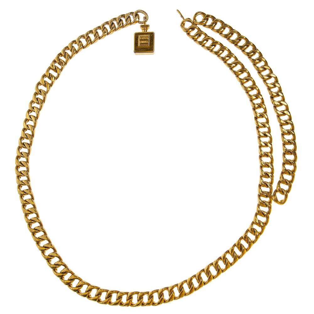 Chanel gold metal with Perfume pendant number5 Belt