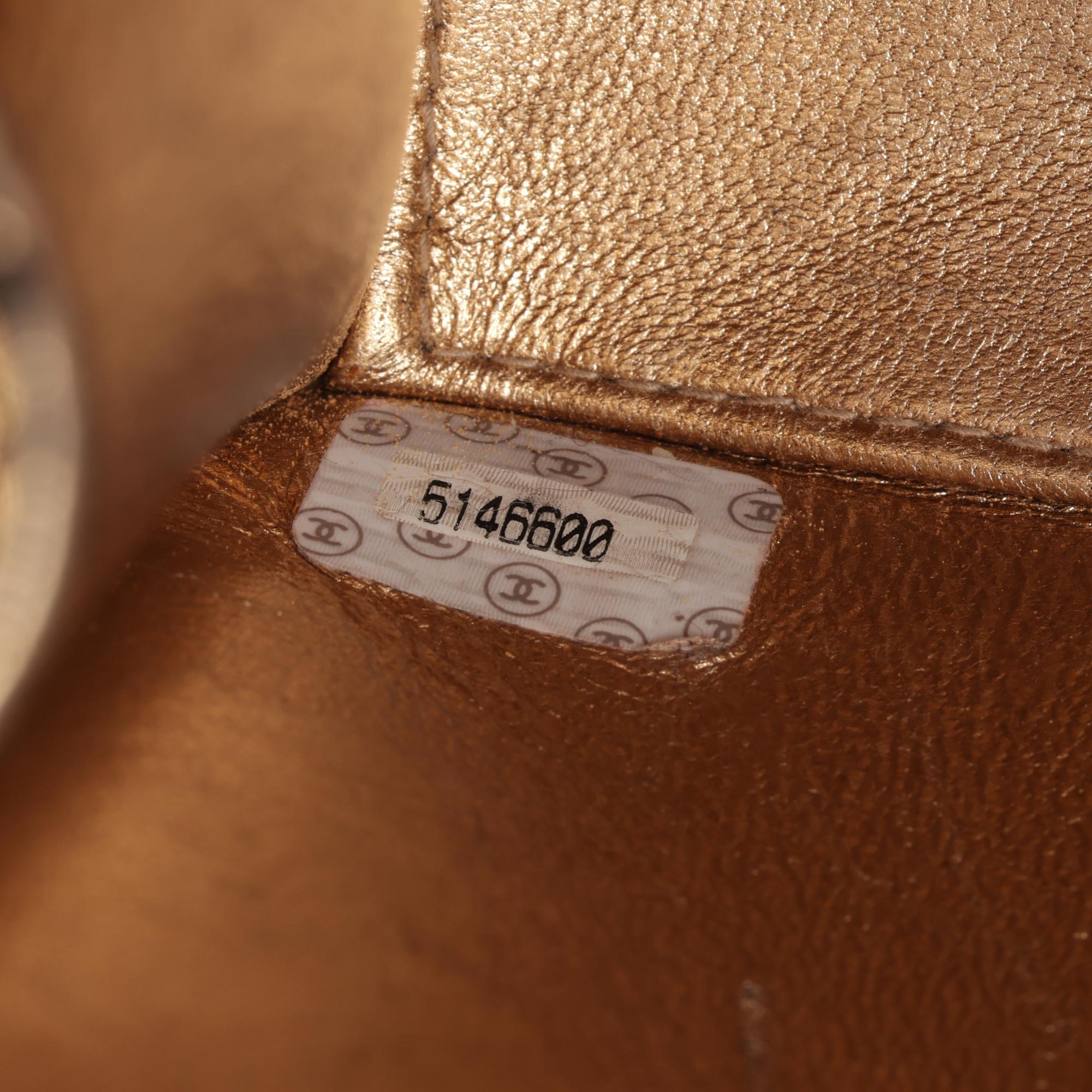 CHANEL Gold Metallic Floral Woven Jacquard Vintage Mini Flap Bag For Sale 4
